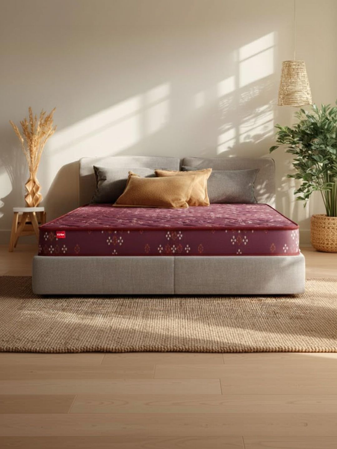 Kurl on Red & White Quilted Teensy Orthopedic Queen Mattress-image-1
