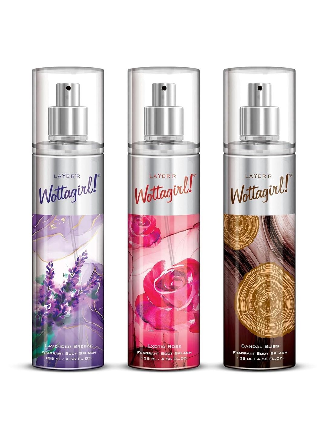 LAYER'R WOTTAGIRL! Set Of 3 Lavender Breeze, Exotic Rose & Sandal Bliss - 135 ml Each-picture-15