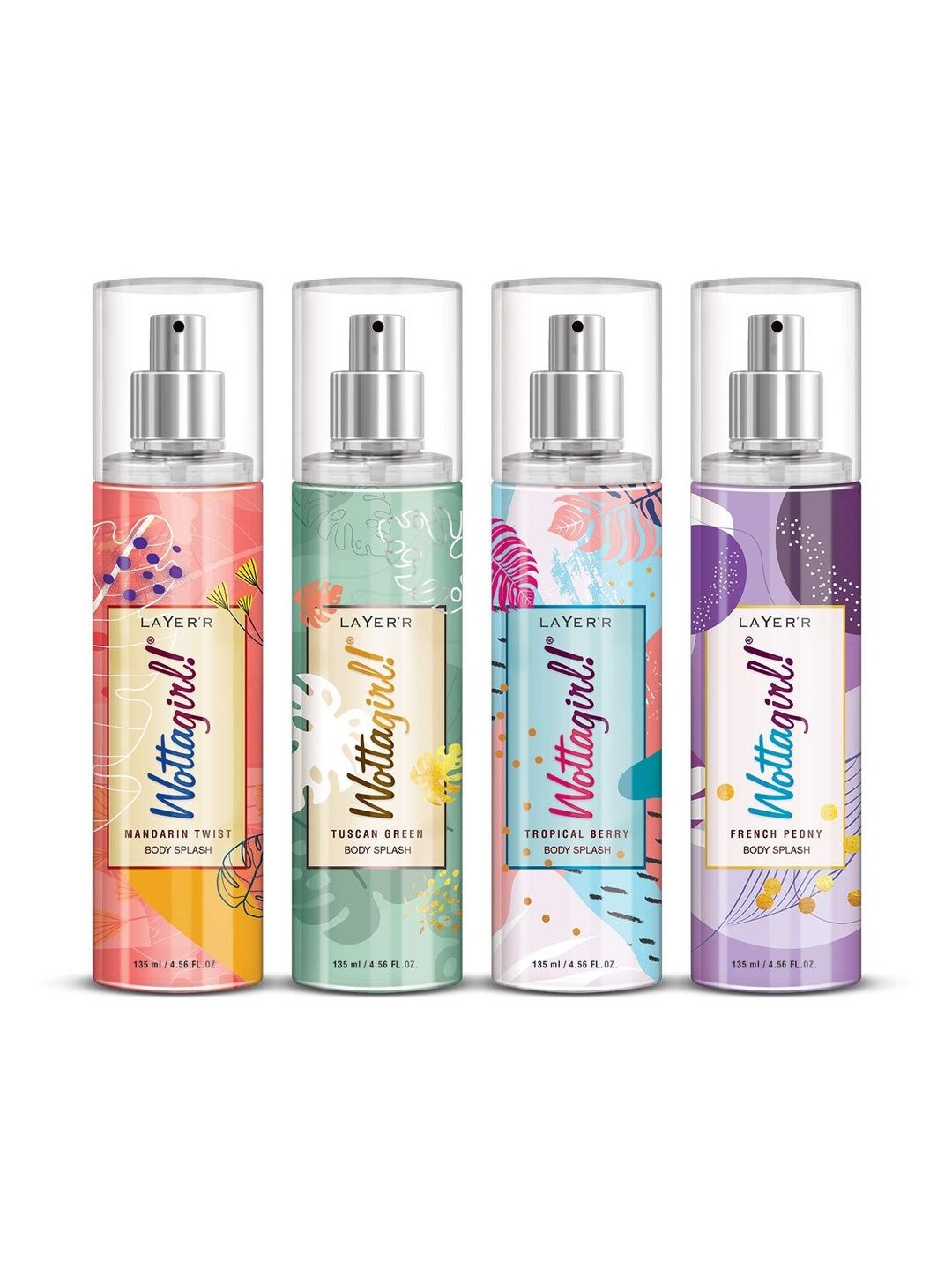 LAYER'R WOTTAGIRL! Set Of 4 Long Lasting Body Splash - 135 ml Each-image-11