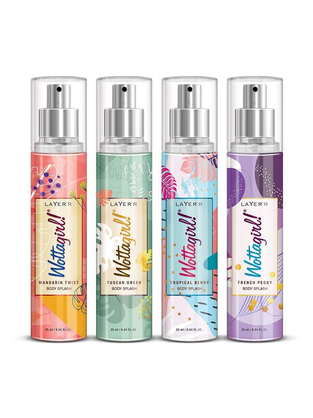 LAYER'R WOTTAGIRL! Set Of 4 Long Lasting Body Splash - 25 ml Each