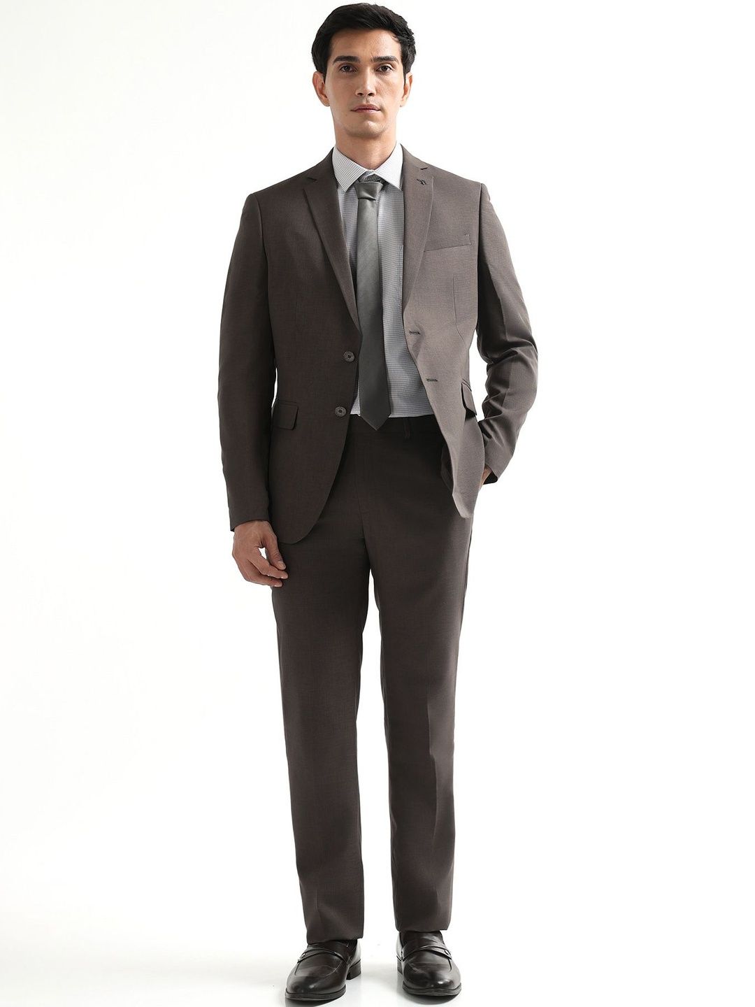 Arrow Checked Notched Lapel Tailored Fit 2 Piece Suit-picture-20