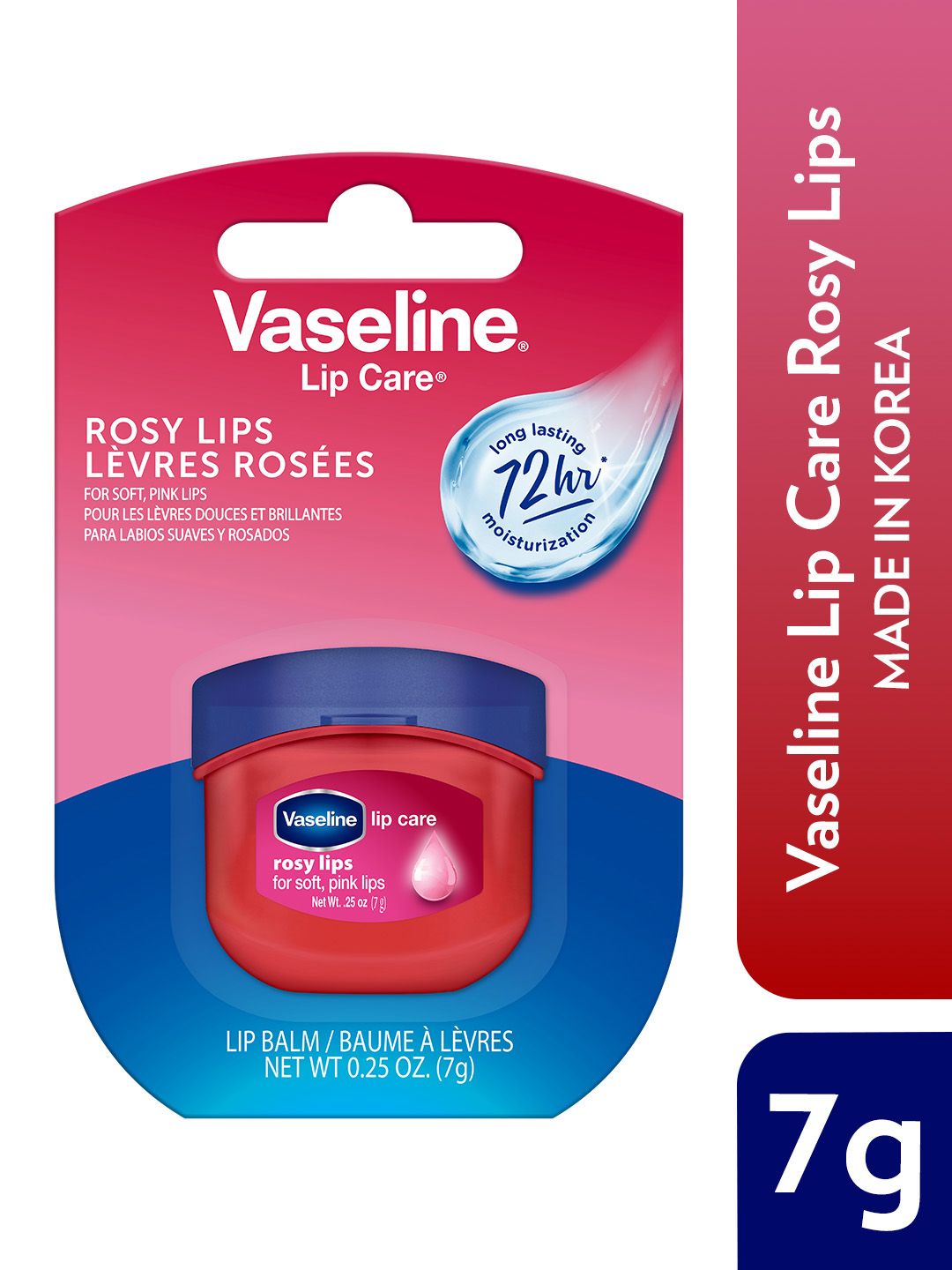 Vaseline Lip Care Pink Lip Balm for 72Hr Moisturization 7g - Rosy Lips-picture-54
