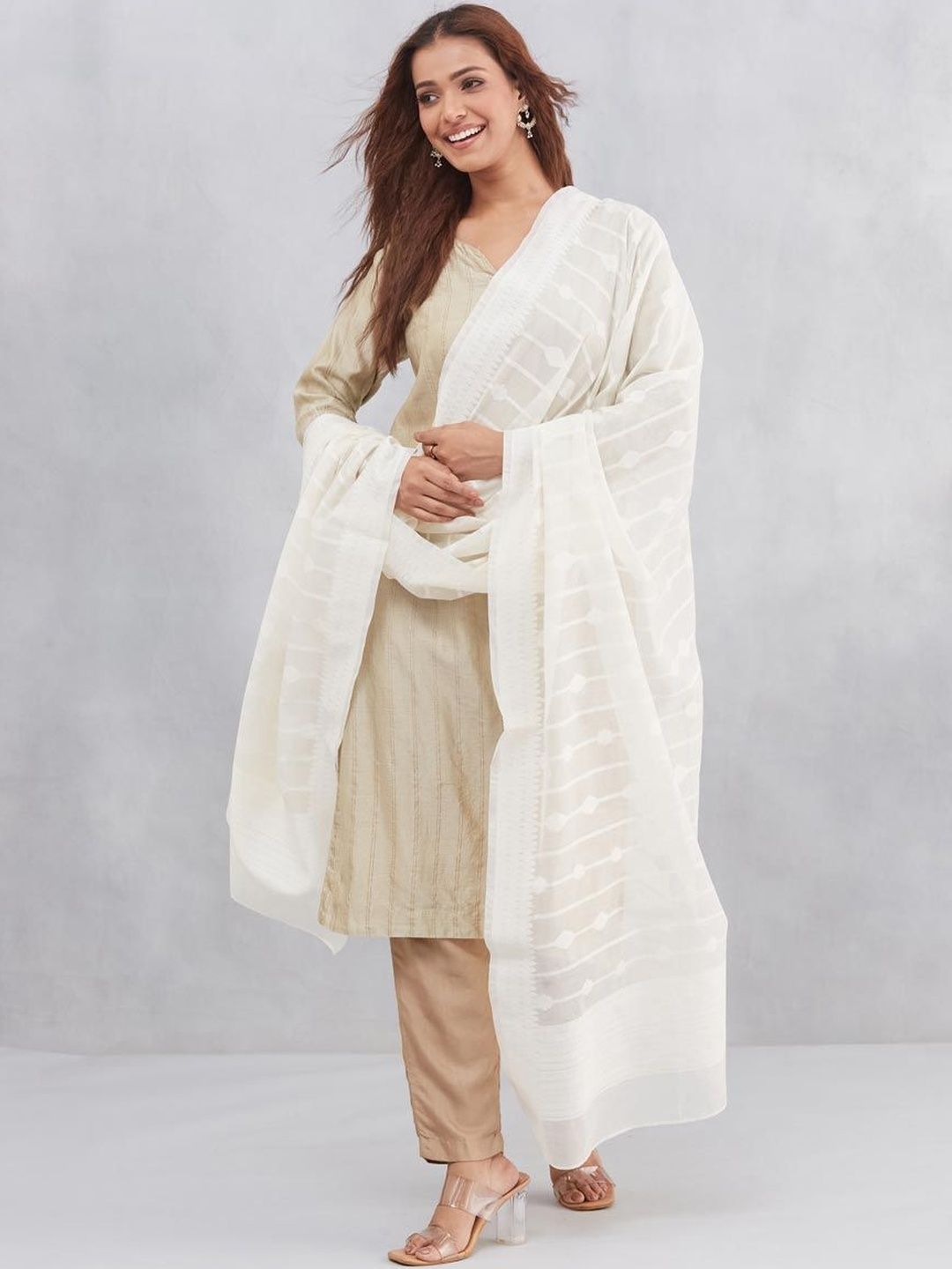 Fabindia Woven Design Cotton Silk Dupatta-picture-29
