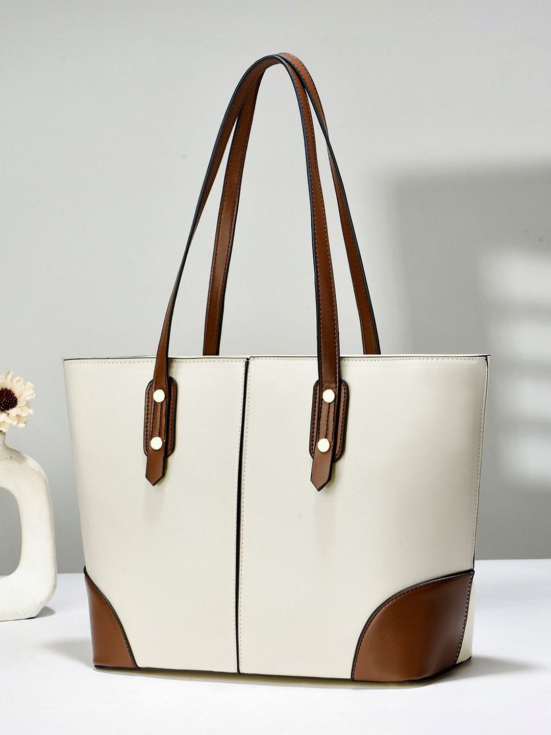 Diva Dale Colourblocked PU Structured Tote Bag-picture-35