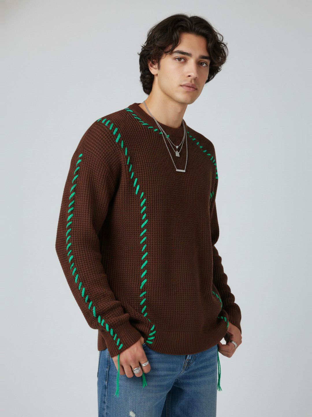 glitchez Embroidered Ribbed Pullover-image-31