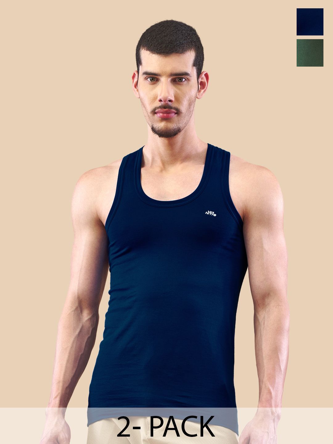 LUX NITRO Pack of 2 Assorted Round Neck Basic Vests-picture-32