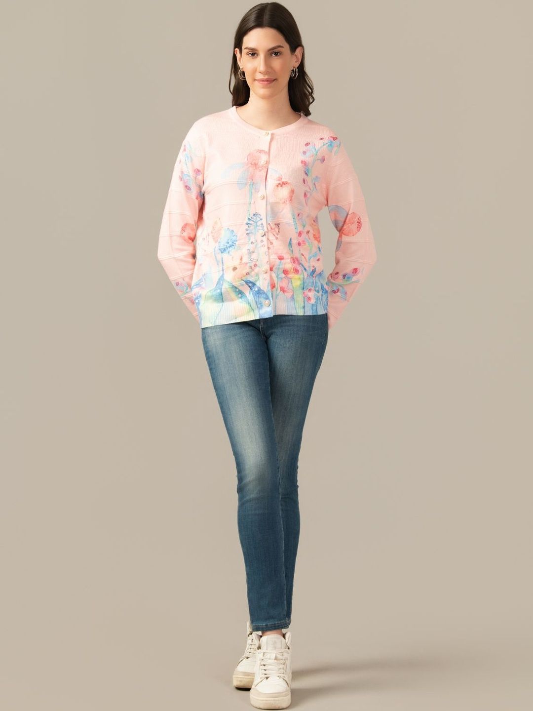 Albion By CnM Women Floral Printed Woollen Cardigan-picture-24