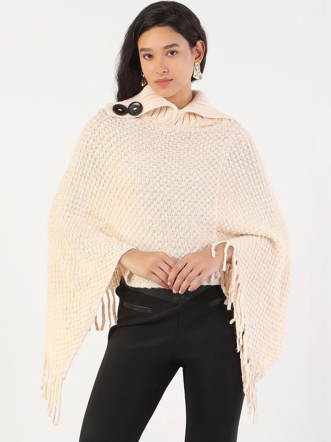 SHOWOFFFF Women Poncho with Fringed Detail-picture-11