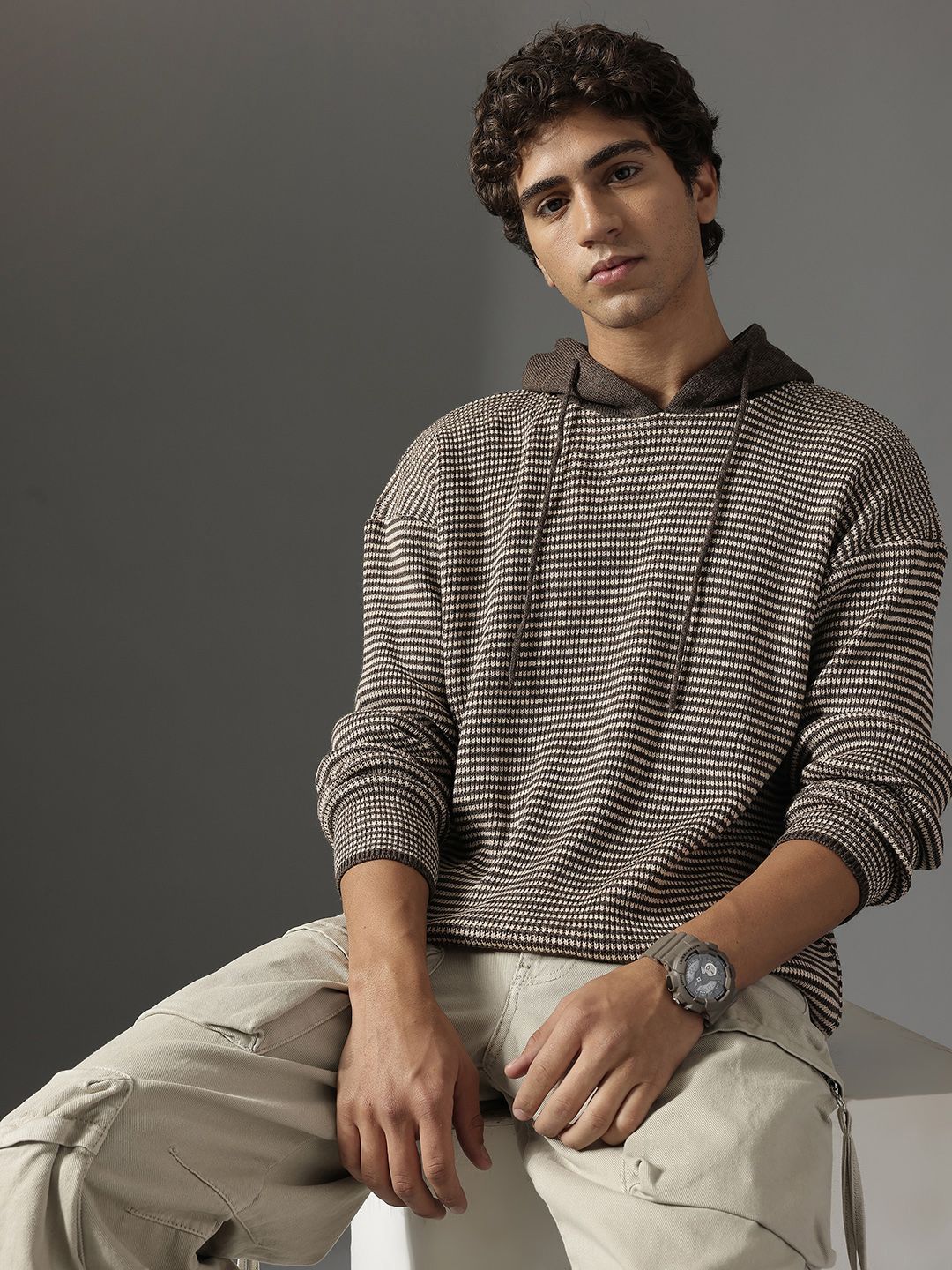 FCUK Striped Hooded Woollen Sweaters-picture-14