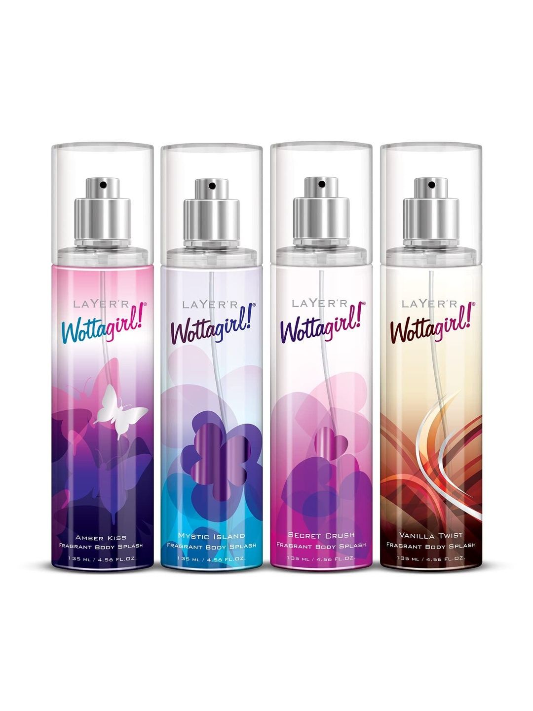 LAYER'R WOTTAGIRL! Set Of 4 Amber, Mystic Island, Secret Crush, Vanilla Spray 135 ml Each-picture-38