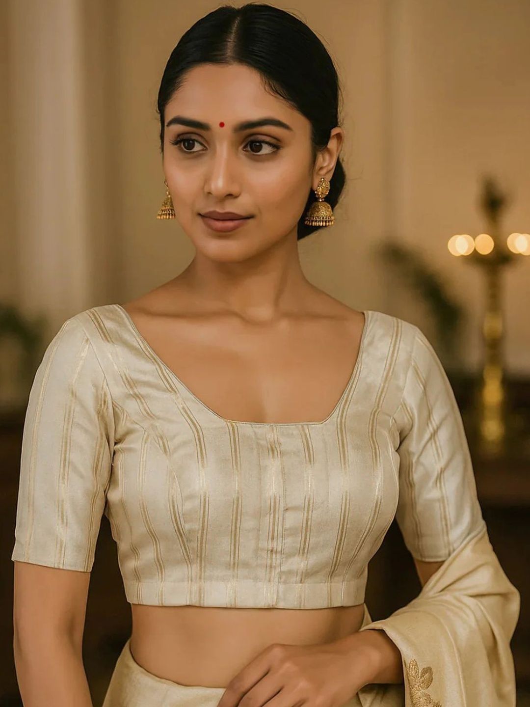 Avishya Woven Design Square Neck Saree Blouse-image-37
