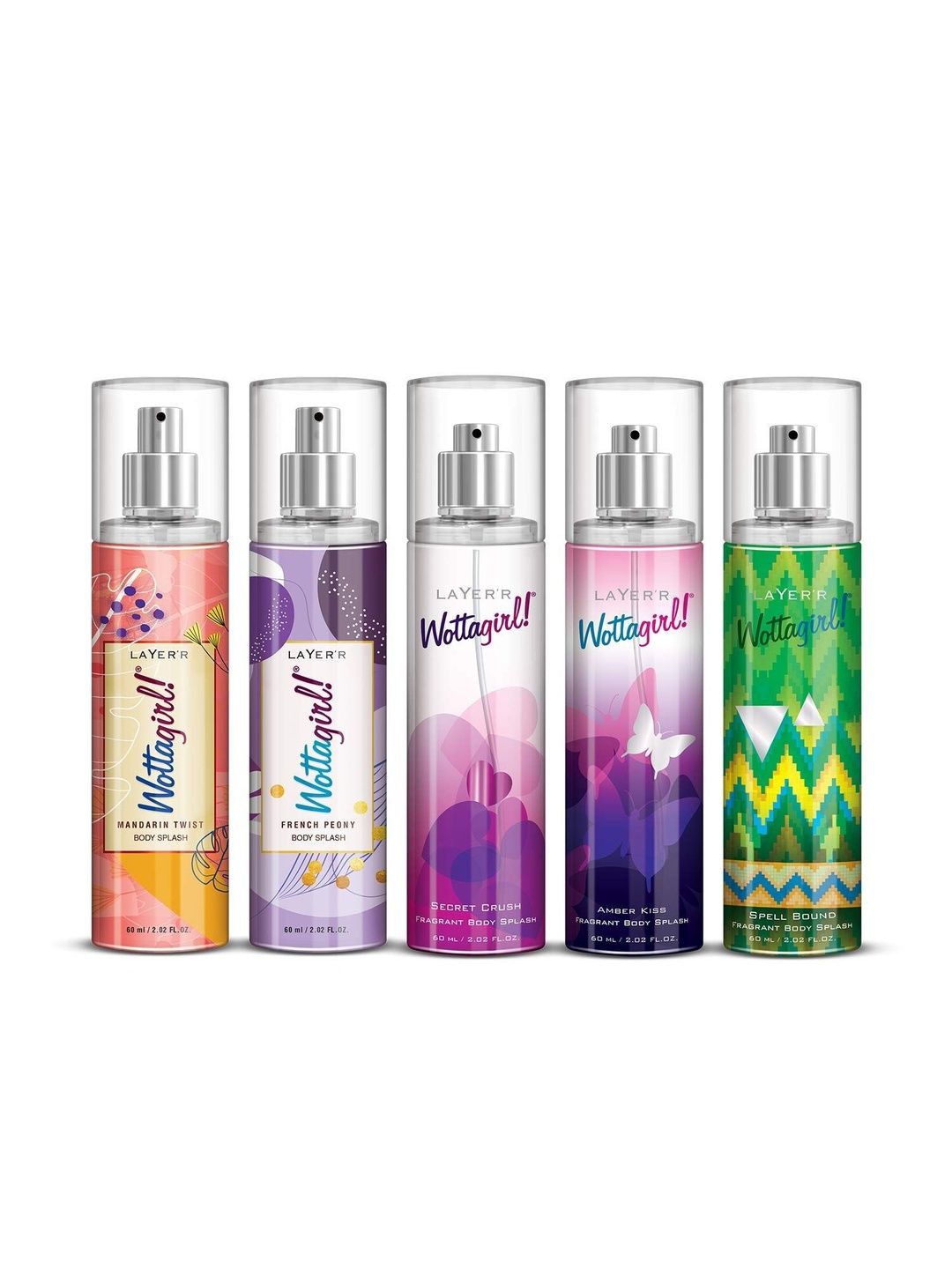 LAYER'R WOTTAGIRL! Set Of 5 Long Lasting Body Splash - 60 ml Each-image-10