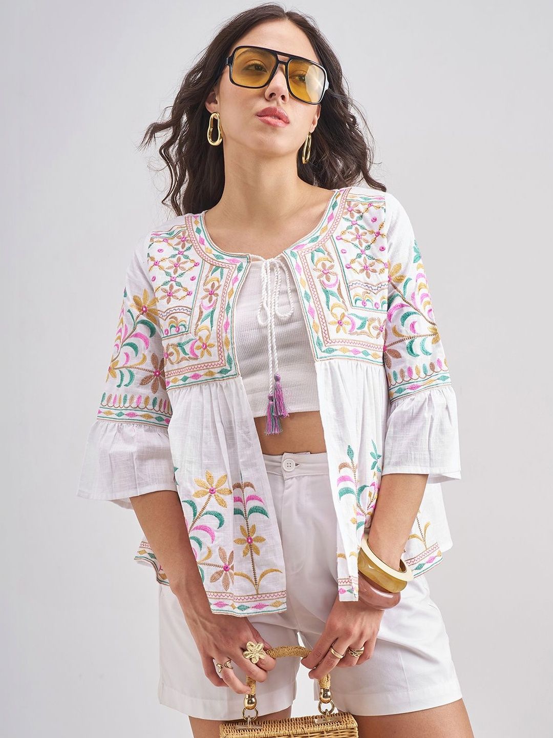 Vishudh Women Printed Embroidered Shrug-picture-19