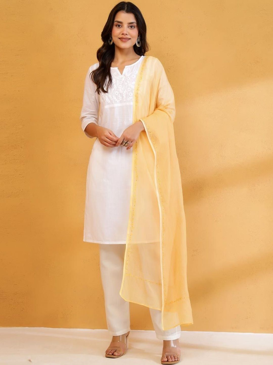 Fabindia Ethnic Motifs Embroidered Cotton Silk Dupatta-picture-26