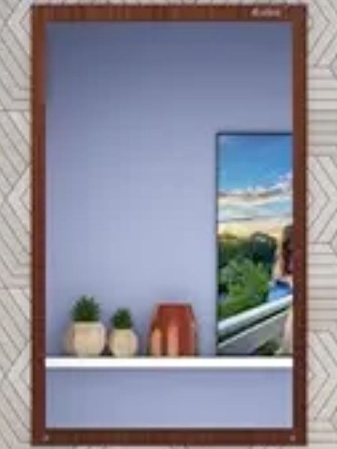 Furniwud Brown Rectangular Dressing Wall Mirror-picture-16