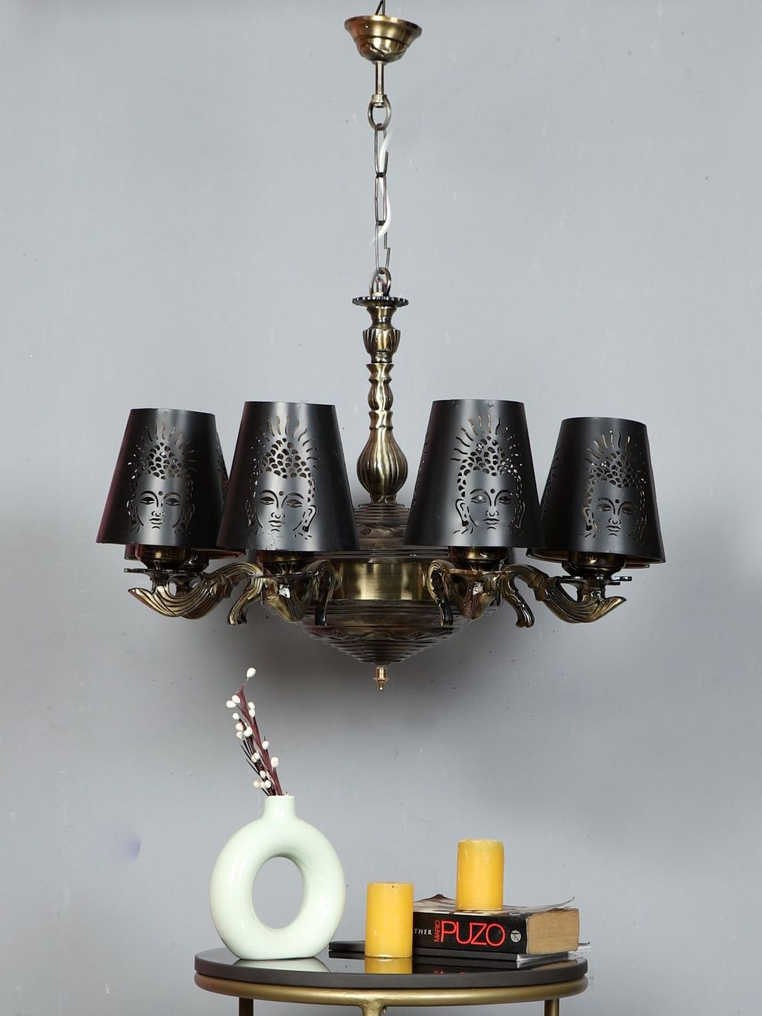 Aura Black & Bronze-Toned Textured Traditional Ceiling Lamp-picture-50