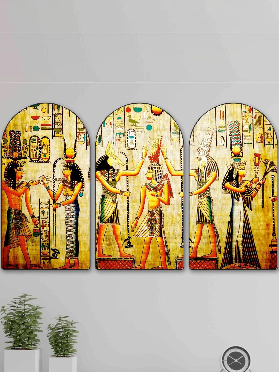Myntra Elegant Homes Yellow Set of 3 Piece MDF Religious Wall Paintings-picture-26