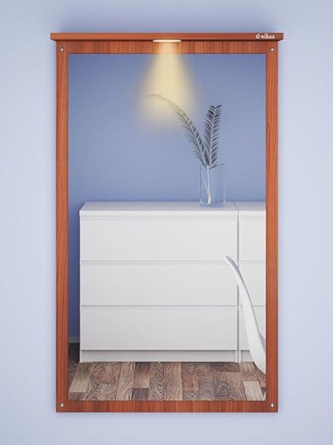 Furniwud Brown Rectangular Dressing Wall Mirror-picture-15