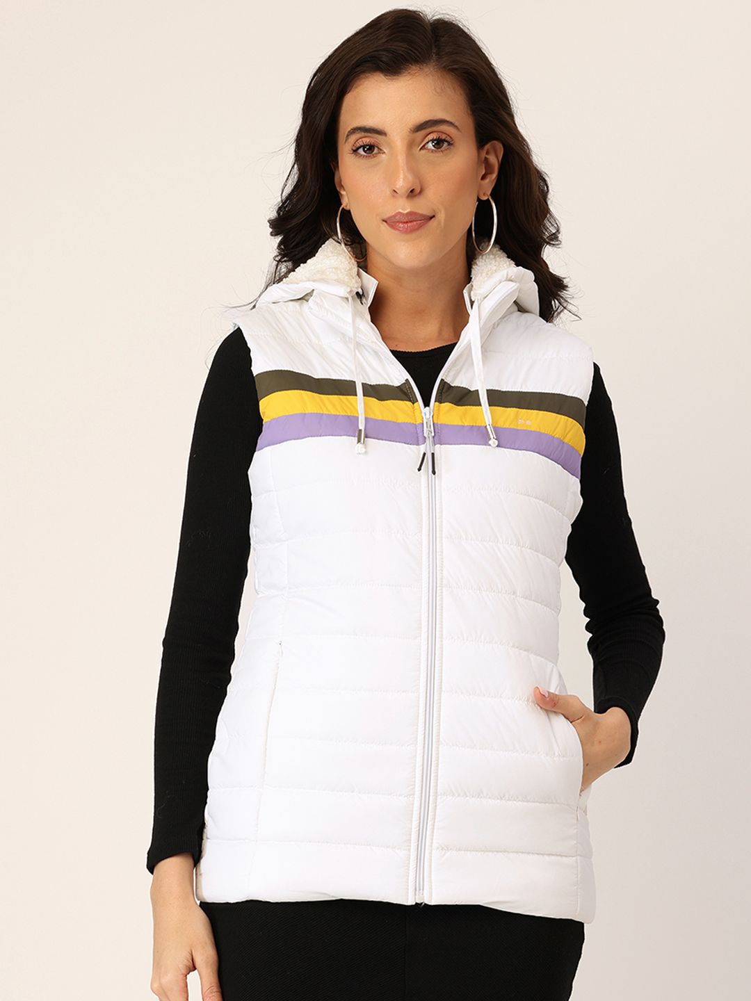 Okane Striped Padded Jacket with Detachable Hood-picture-21