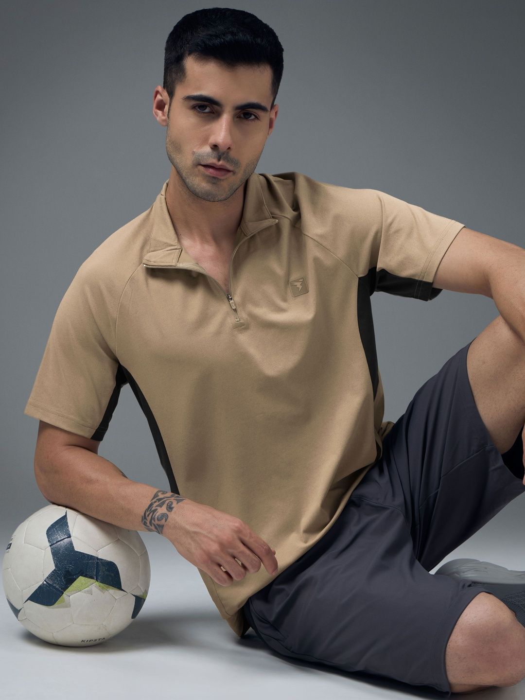 Technosport Men Brand Logo Colourblocked Polo Collar Anti Static Slim Fit T-shirt-picture-30