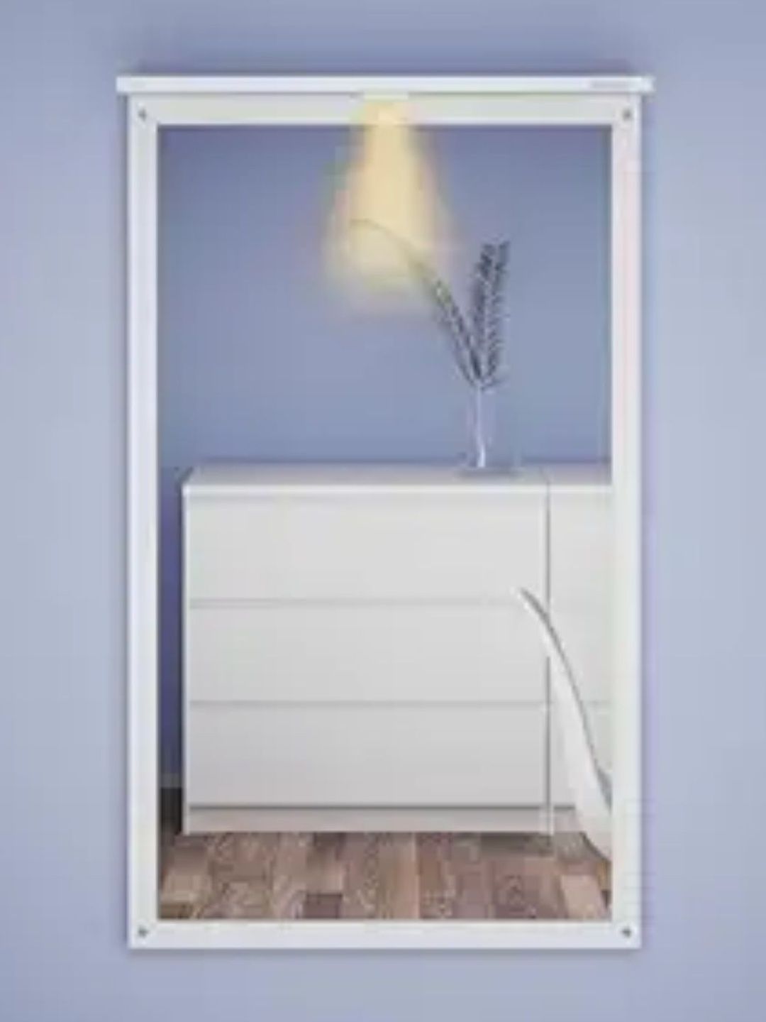 Furniwud White LED Dressing Rectangular Wall Mirror-image-3