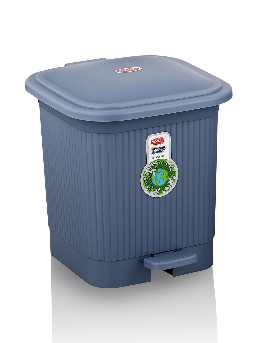 SONAL Grey & White Textured Square Pedal Dustbin-picture-41