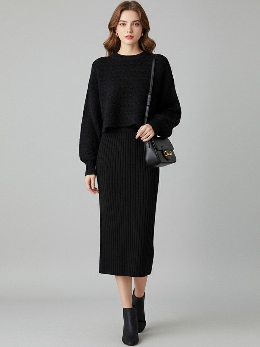 HERE&NOW Round Neck Sweater & Skirt Co-Ords-picture-29