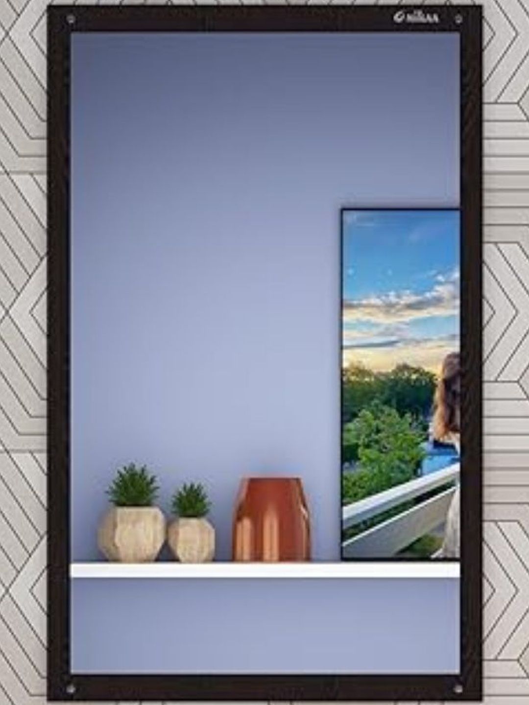 Furniwud Brown Rectangular Dressing Wall Mirror-picture-17
