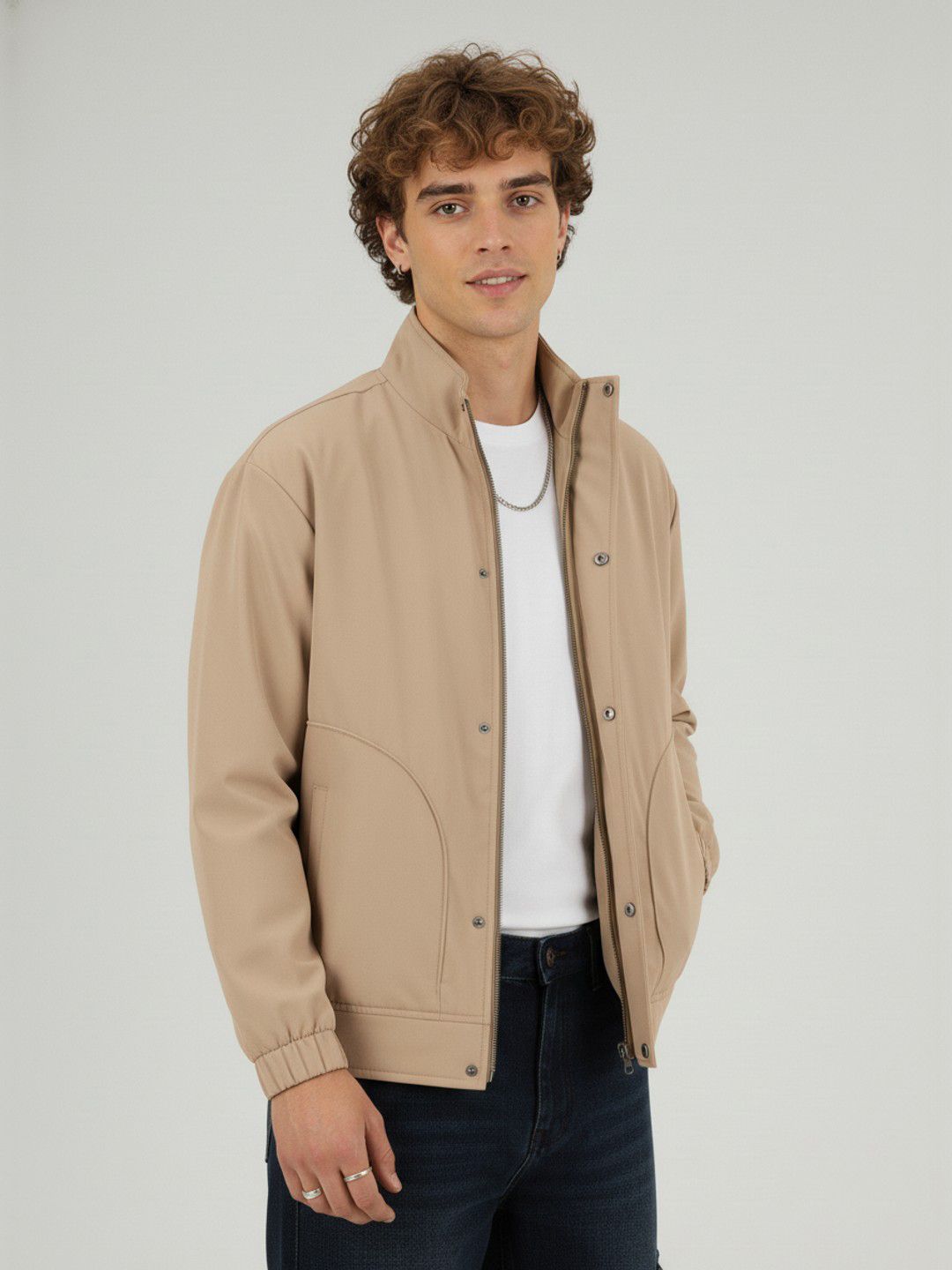 glitchez Mock Collar Relaxed Tailored Jacket-picture-21
