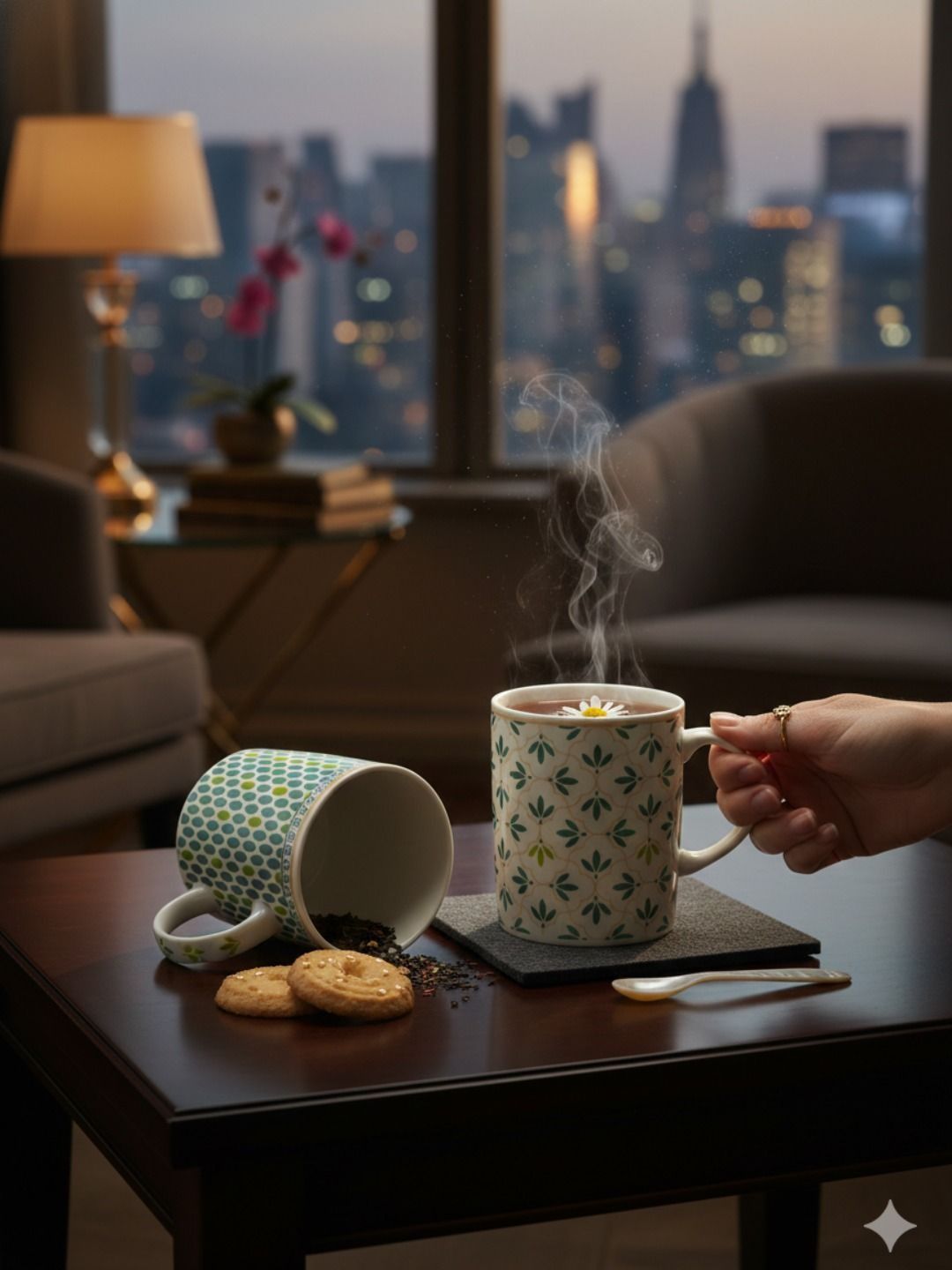 RUHANI HOMES White Crafted Ceramics Printed Ceramic Glossy Mugs Set of Cups and Mugs-image-33