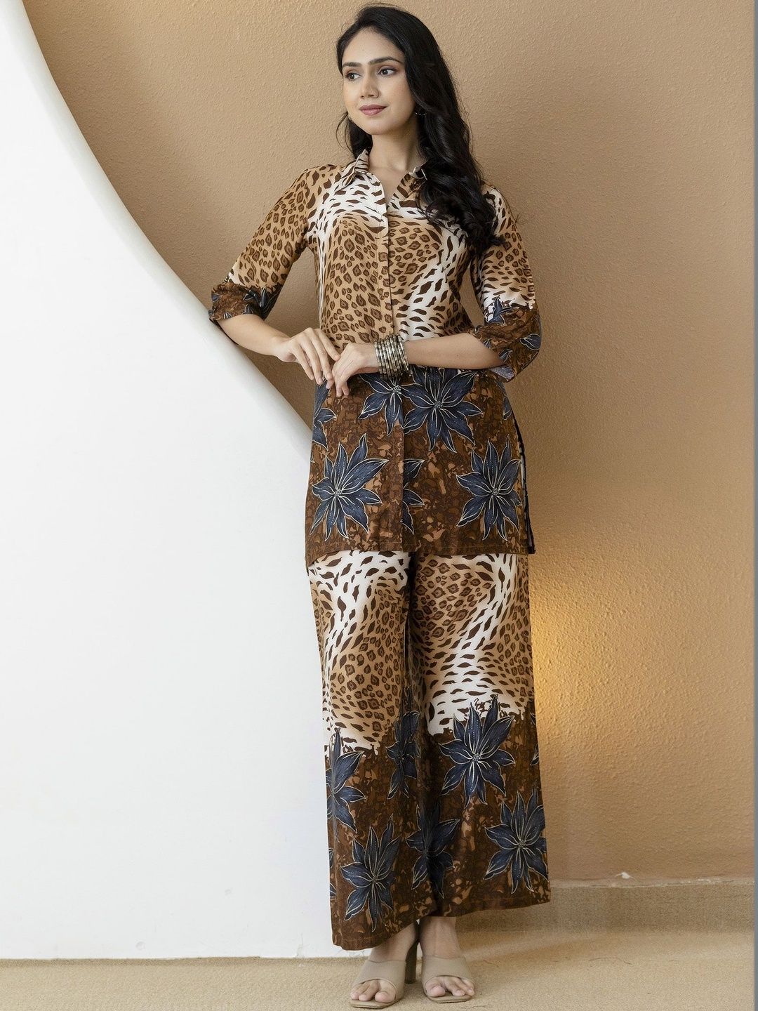 CORSICA Printed Shirt Collar Shirt & Palazzos Co-Ords-picture-26