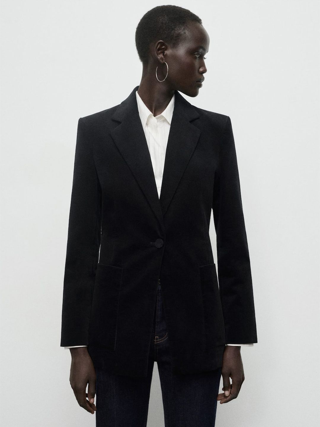 MANGO Velvet Notched Lapel Blazer-picture-49