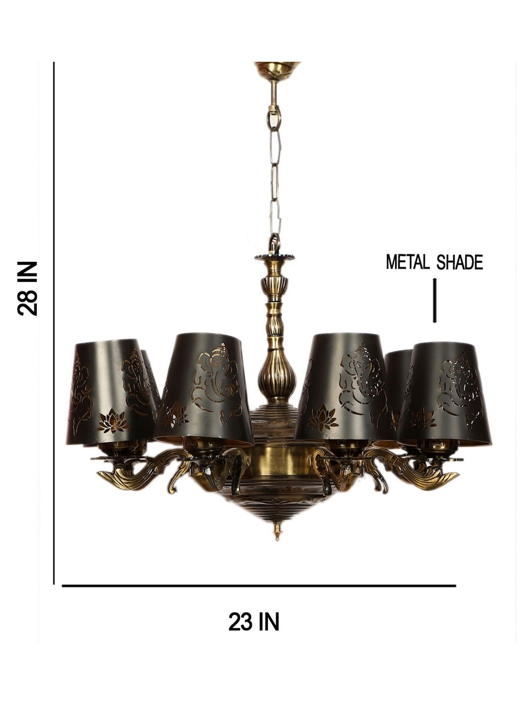 Aura Black & Black Textured Traditional Ceiling Lamp-picture-30