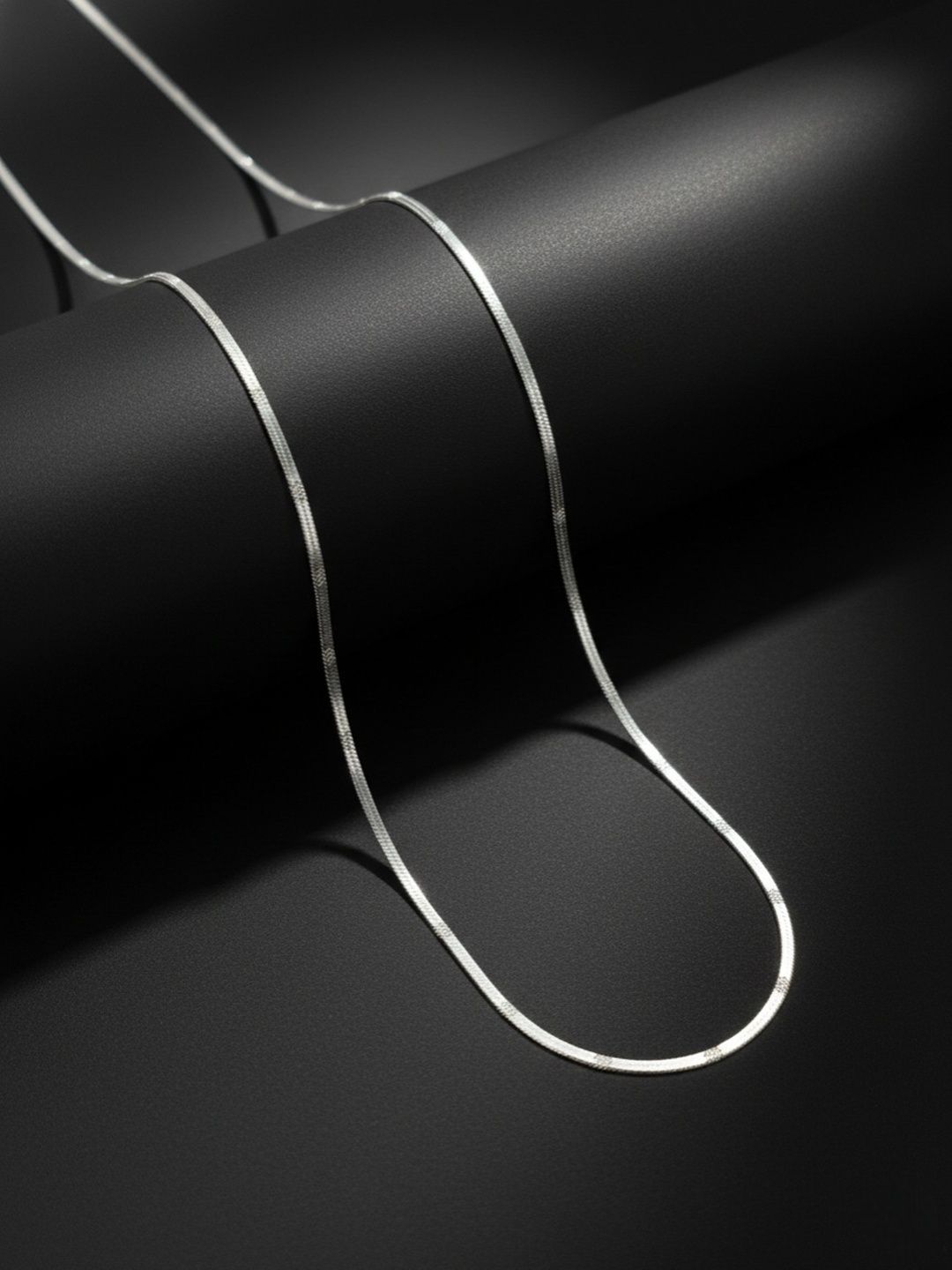 The Roadster Lifestyle Co Silver-Plated Textured Flat Chain-image-10