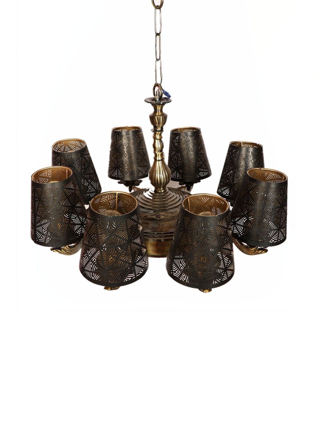 Aura Black & Bronze-Toned Textured Traditional Ceiling Lamp-picture-19