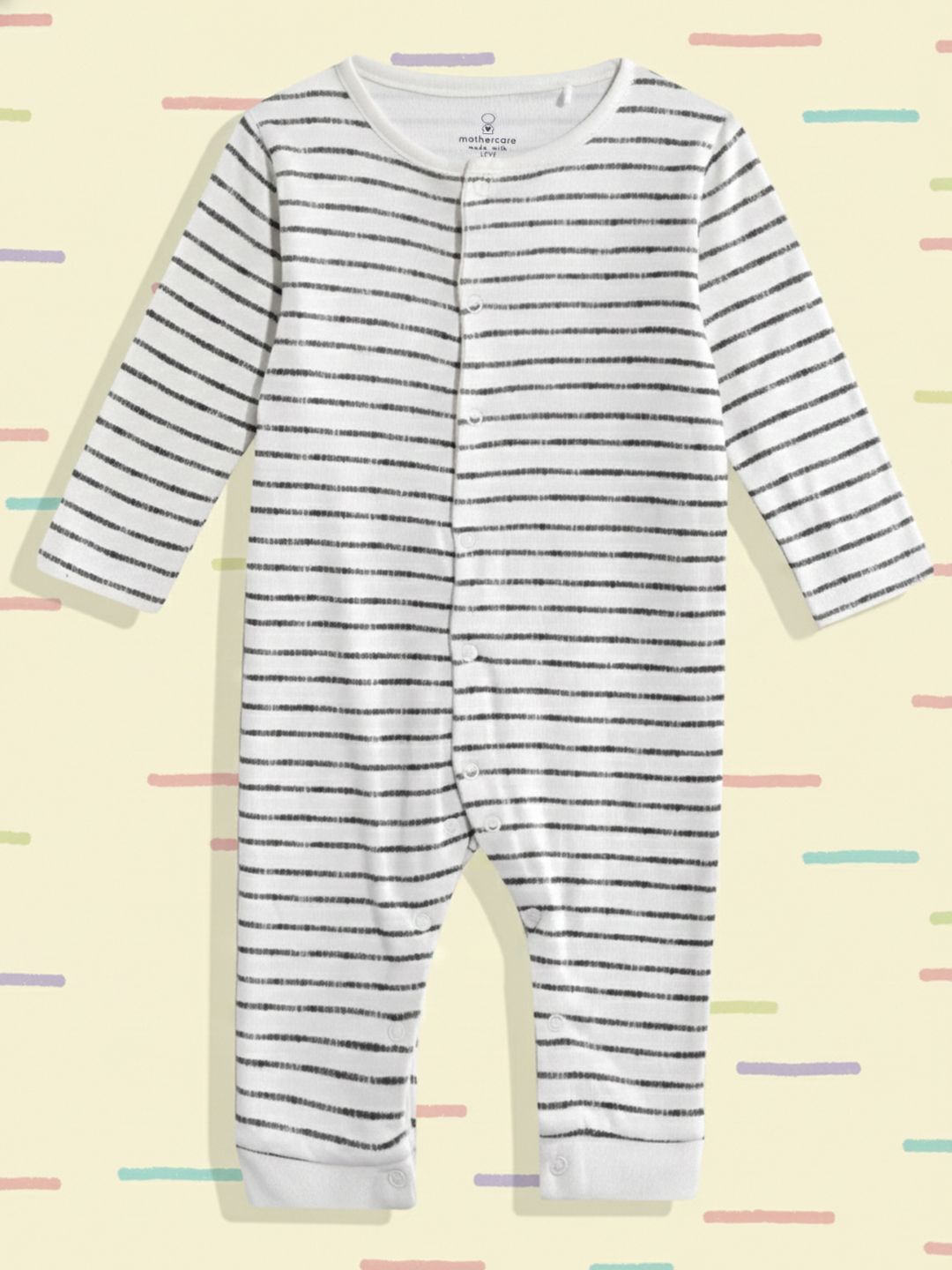 mothercare Infants Striped Pure Cotton Rompers