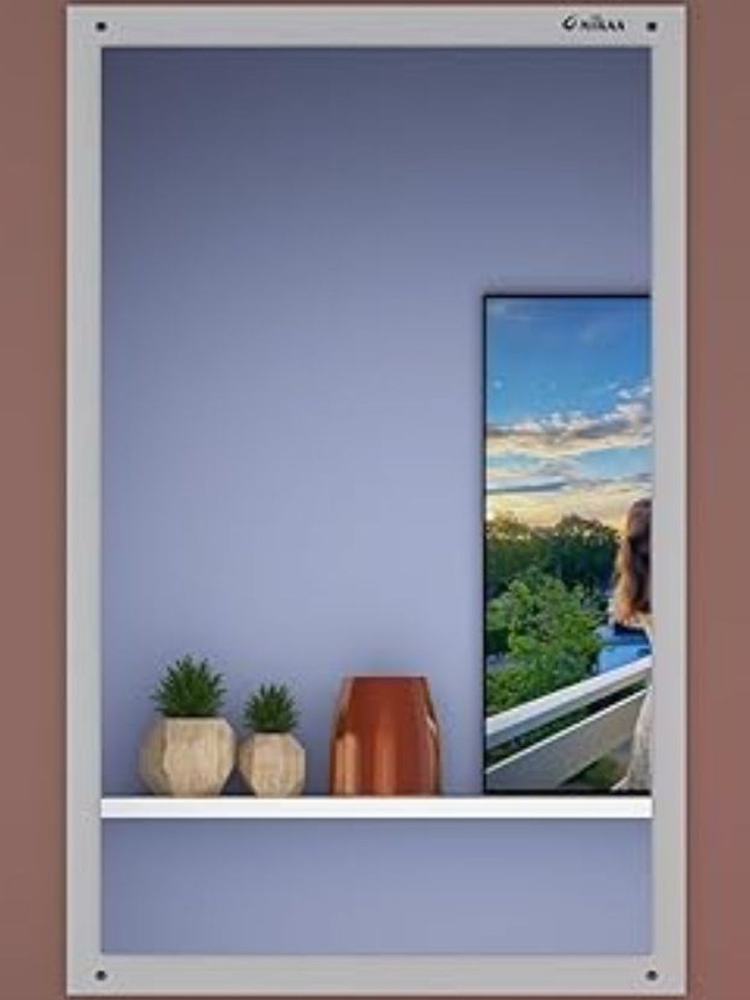 Furniwud White Rectangular Dressing Wall Mirror-image-29