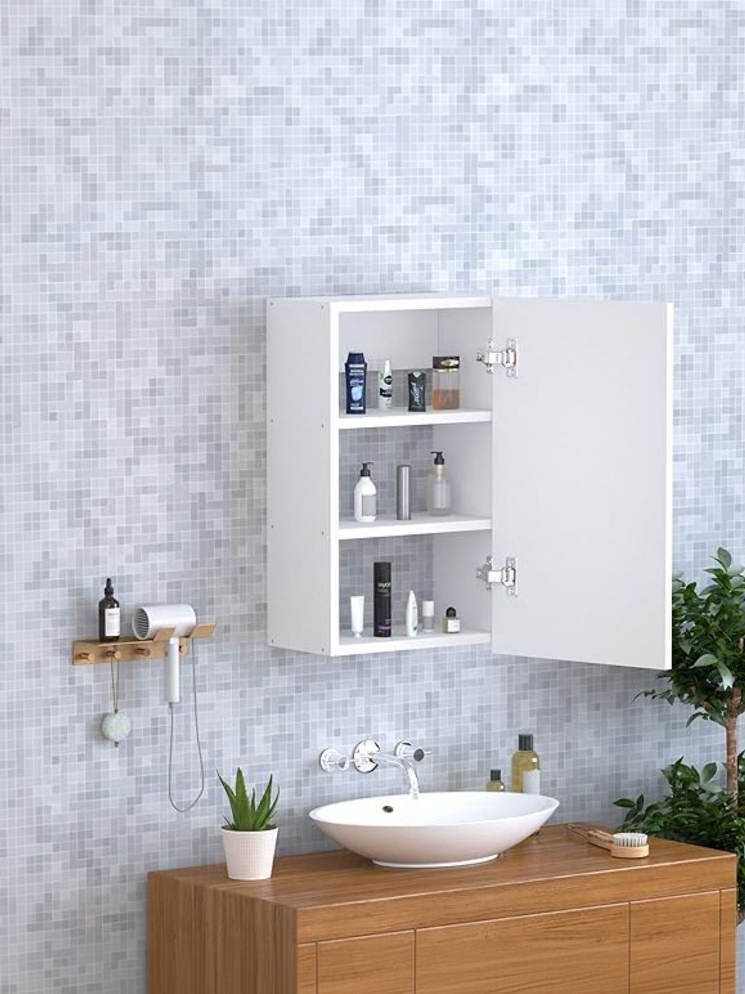 Furniwud White Rectangular Bathroom Wall Mirror-image-28