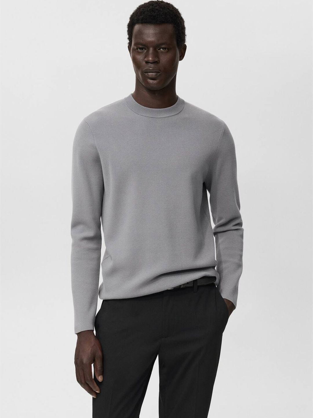 MANGO MAN Round Neck Pullover Sweaters