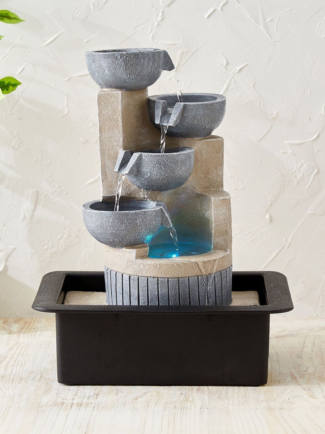 Home Centre Corsica Alpine Grey & Black Polyresin Diya Water Fountain-image-17