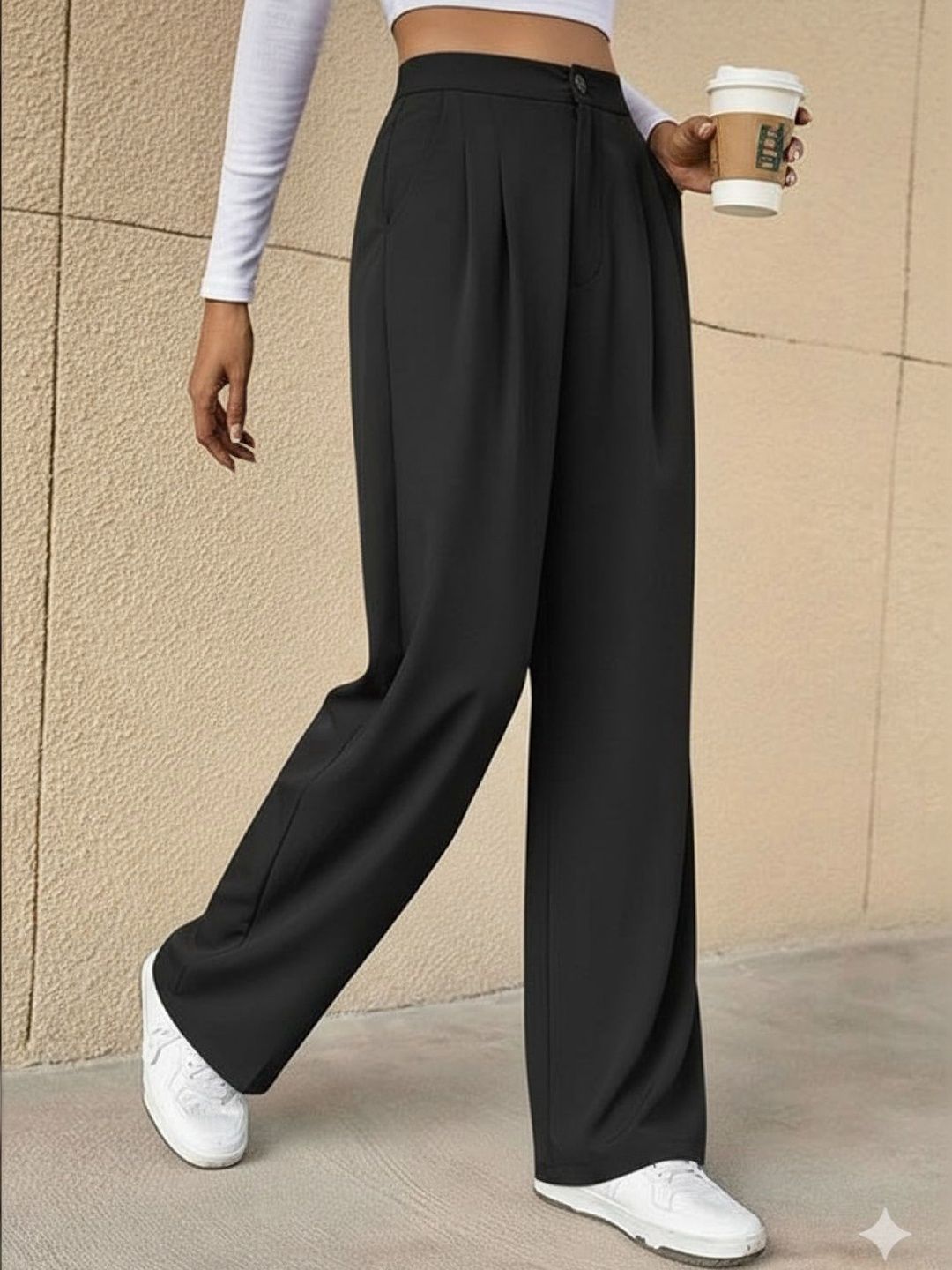 FELLAMO Women Smart High-Rise Easy Wash Pleated Trousers-picture-46
