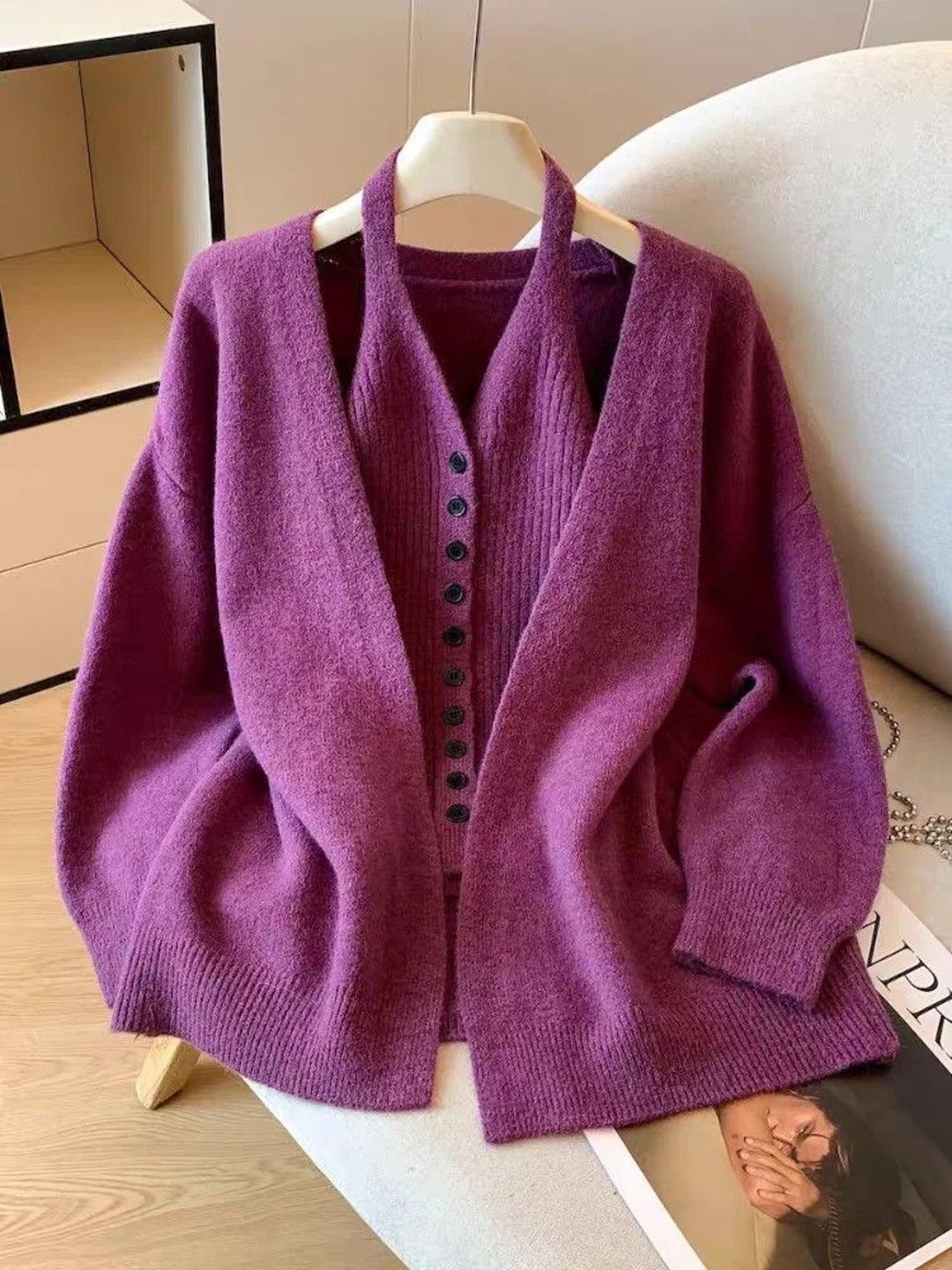 Miss Mosa By Akanksha Lior Woolen Top With Cape Sweater