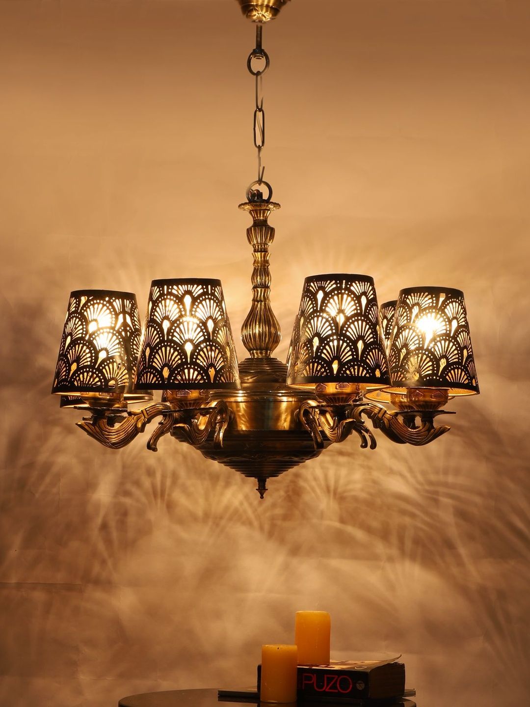 Aura Black & Bronze-Toned Textured Ceiling Lamp-picture-24