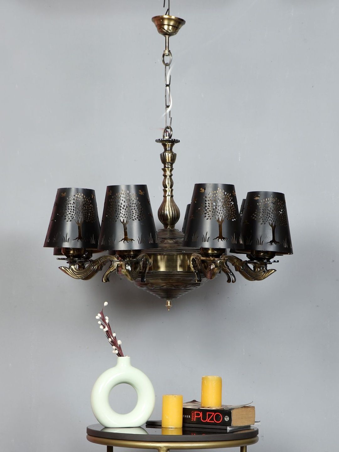 Aura Black & Black Textured Traditional Ceiling Lamp-picture-38