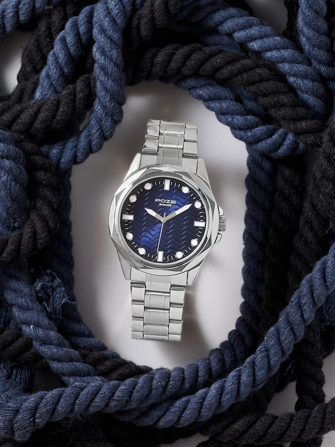 Sonata Sonata Poze 7 Analog Blue Dial Watch For Men - SP70088SM01W