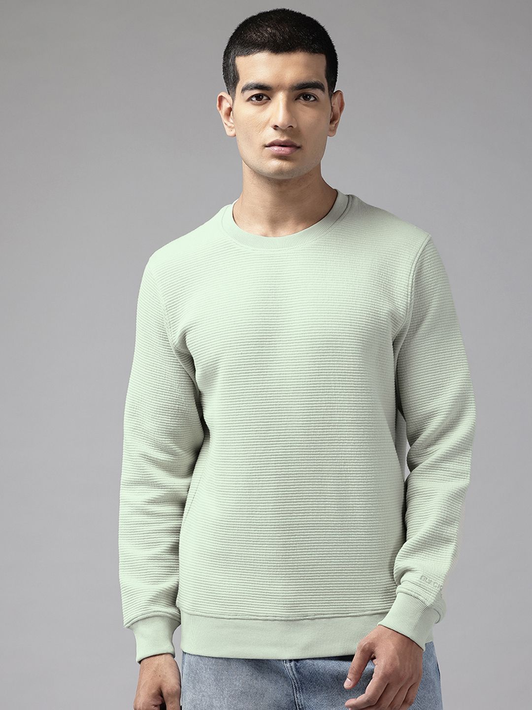 Blackberrys Self Striped Pullover Sweatshirt-image-20