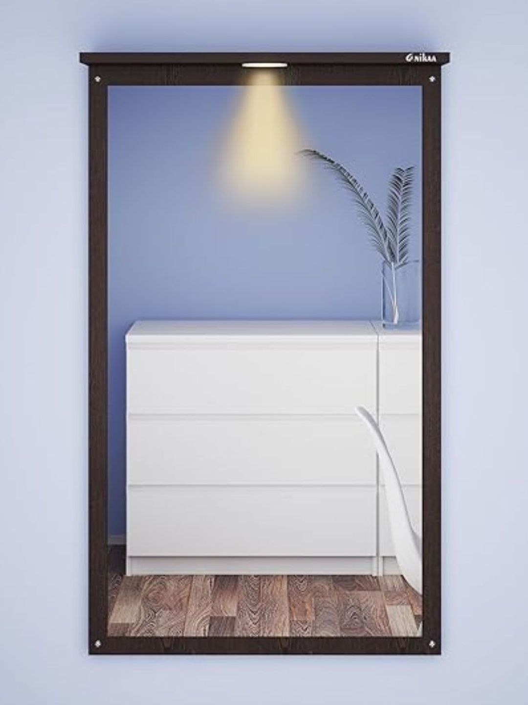 Furniwud Brown Rectangular DressiUnisex Mirrorsng Wall Mirror-picture-26