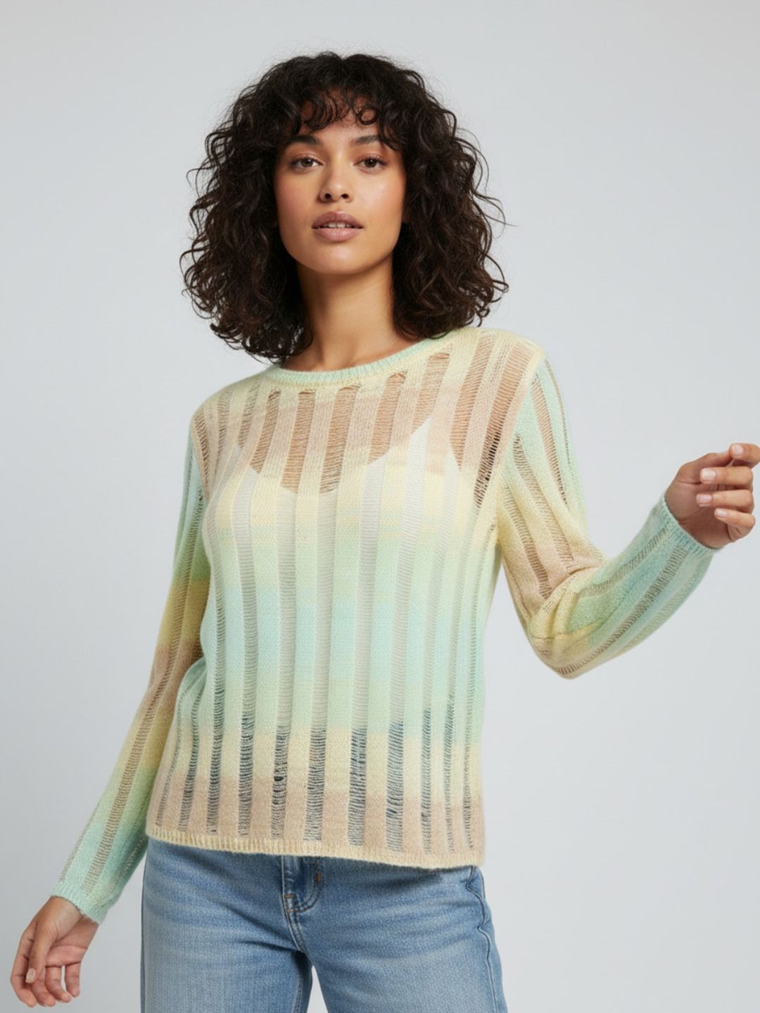 glitchez Ombre Semi-Sheer Pullover Sweater-picture-29