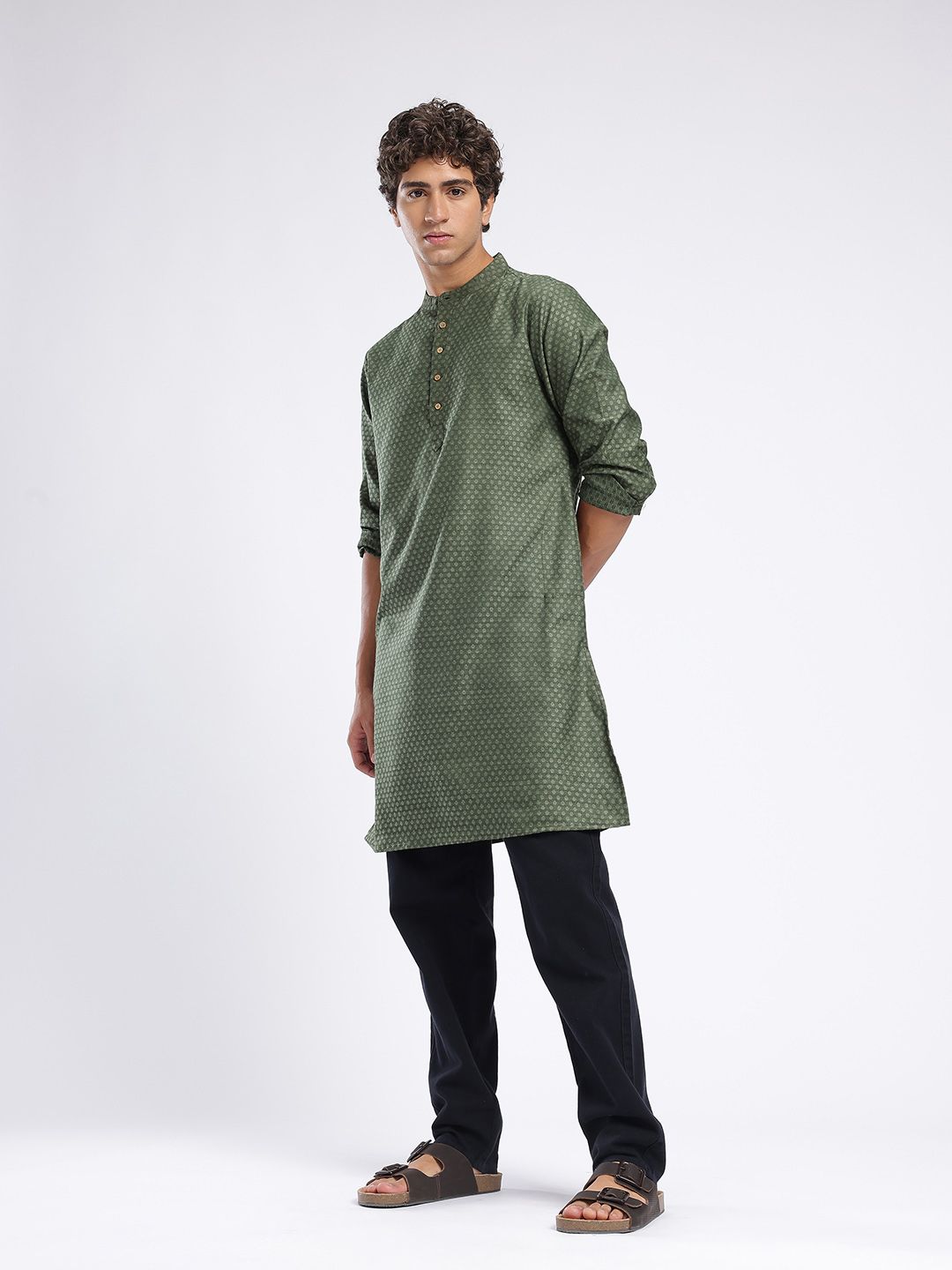Anouk Rustic Woven Design Kurta-picture-22