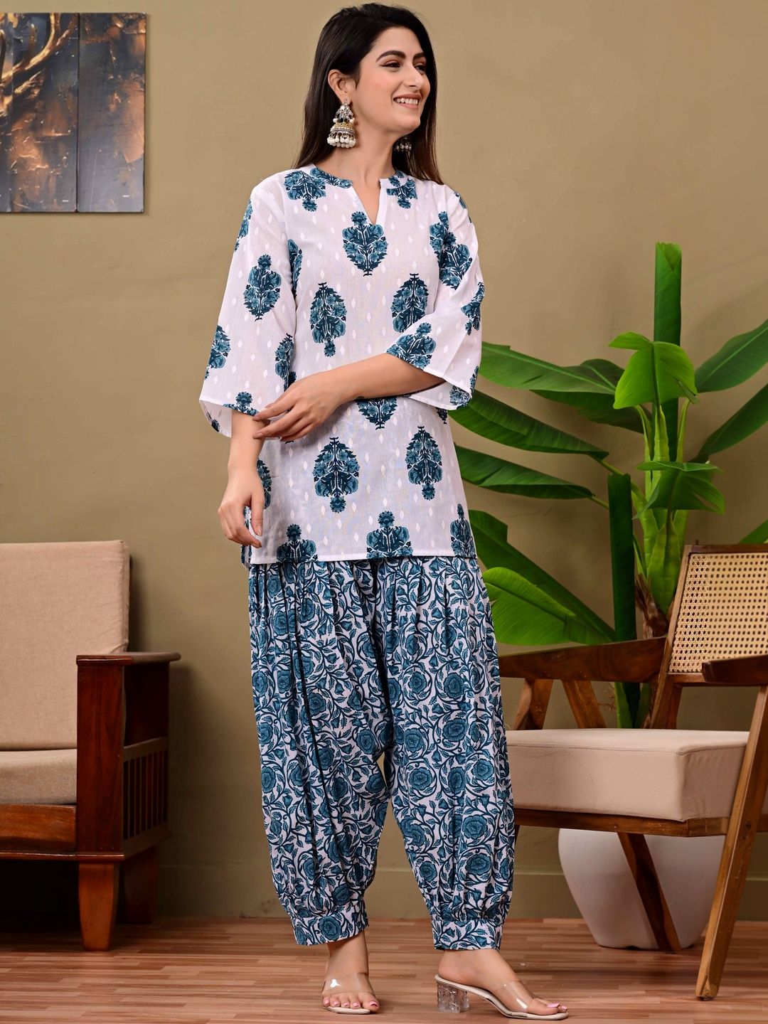 KALINI Women Ethnic Motifs Printed Regular Pure Cotton Kurta with Patiala-picture-26
